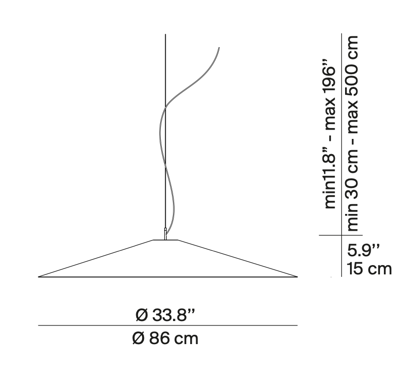 Koine Pendant, Acoustic Anthracite Felt, 86 cm, LED, 26W, Phase Dim, IP20