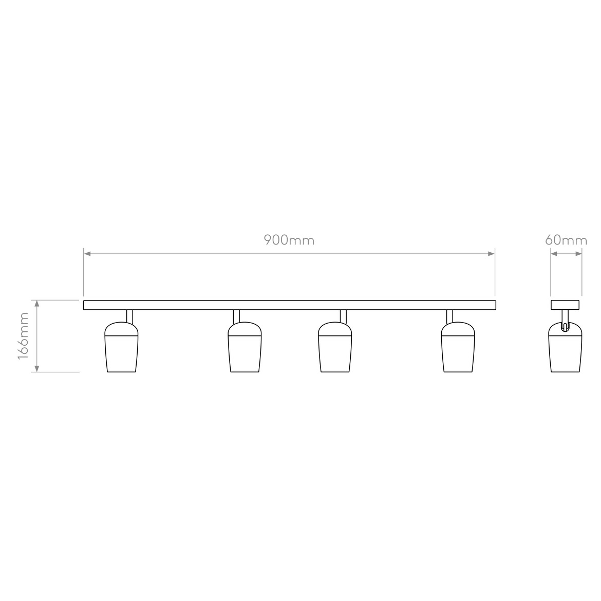 Koto Linear Spot Light, Adjustable, Black, GU10, IP20