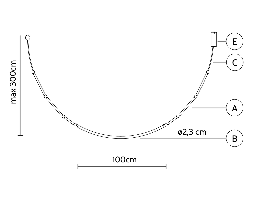 Leda Pendant, 1 Arm, LED, 0-10v Dim, IP65, Outdoor