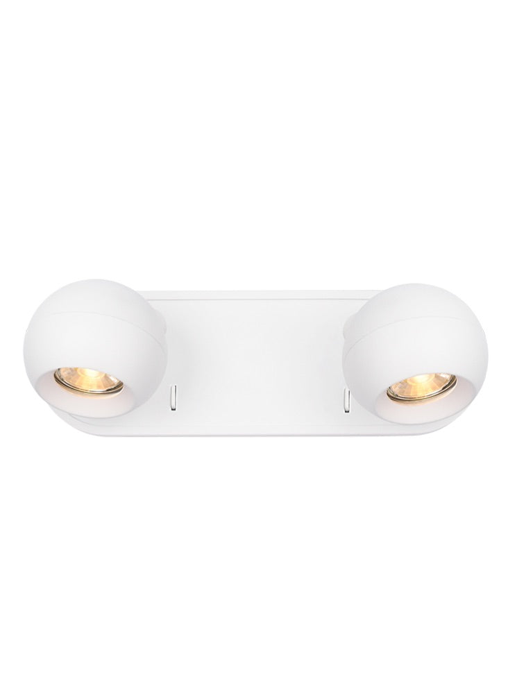 Lens Reading Wall Light, Adjustable, Double, White, GU10, IP20