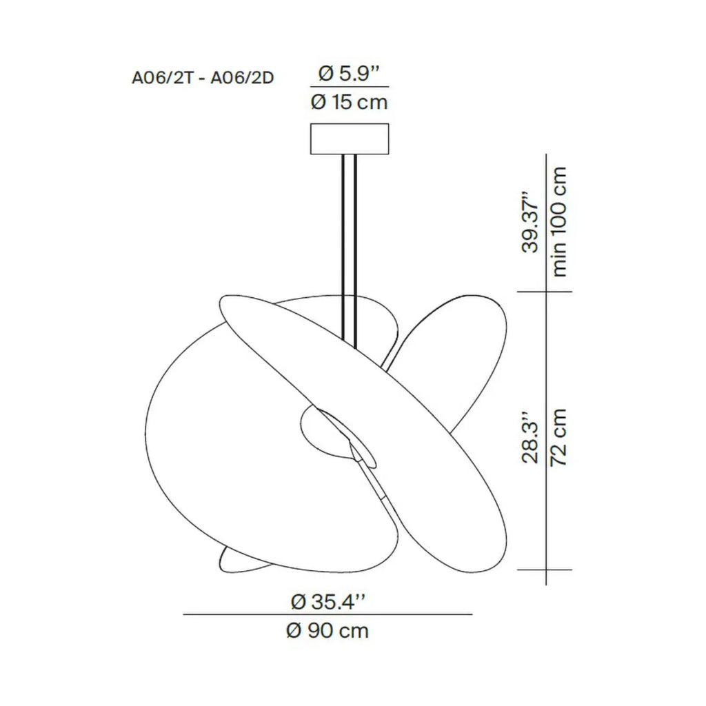 Levante Pendant, Matt White, 90 cm, LED, Phase Dim, IP20