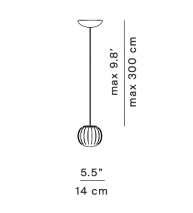 Lita Pendant, 14 cm, White Glass with Ash Wood Cap, G9, IP20