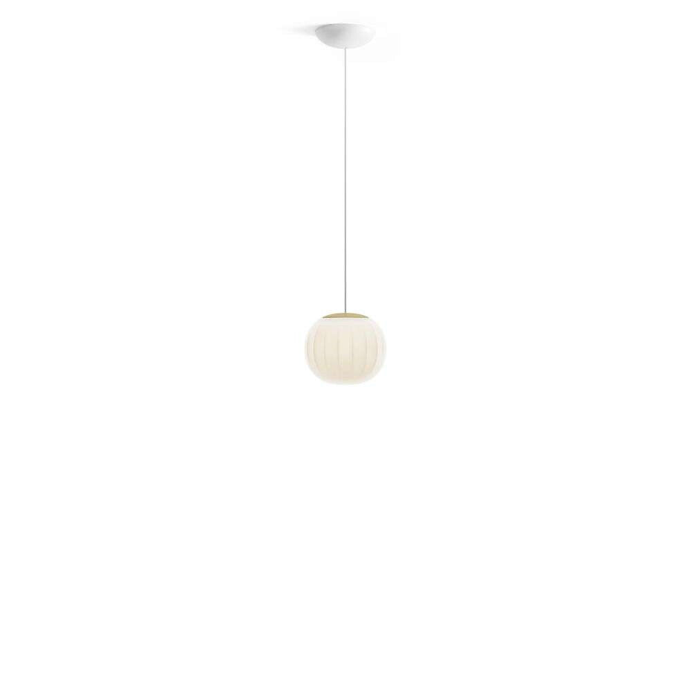 Lita Pendant, 18 cm, White Glass with Brass Cap, G9, IP20