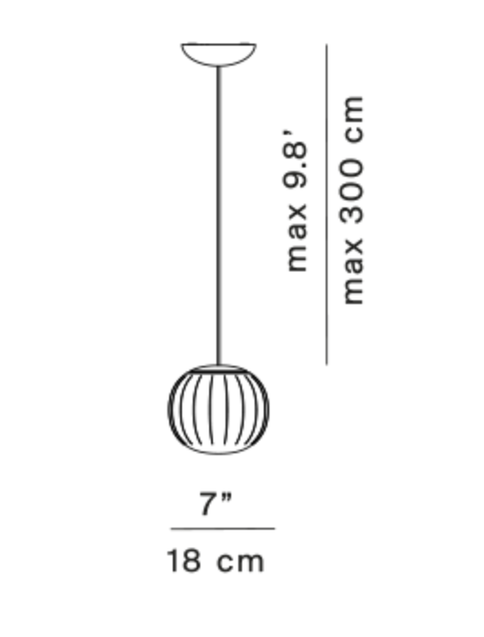 Lita Pendant, 18 cm, White Glass with Ash Wood Cap, G9, IP20