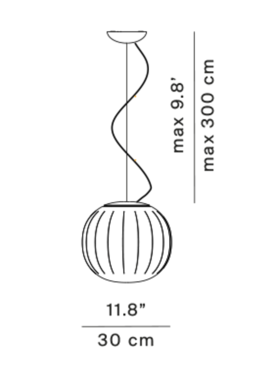 Lita Pendant, 30 cm, White Glass with White Cap, E27, IP20