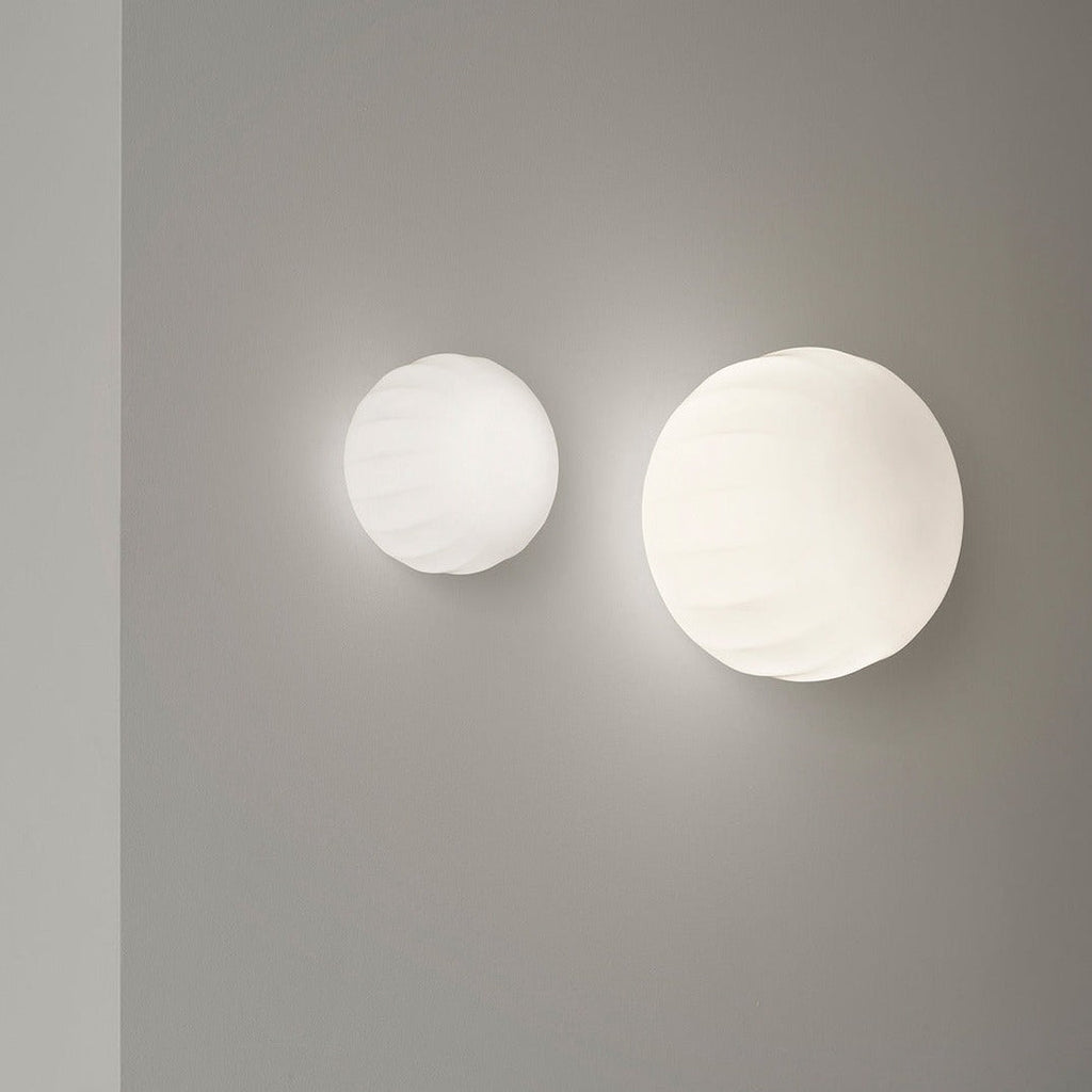 Lita Wall, 14 cm, White Glass with White Base, G9, IP20