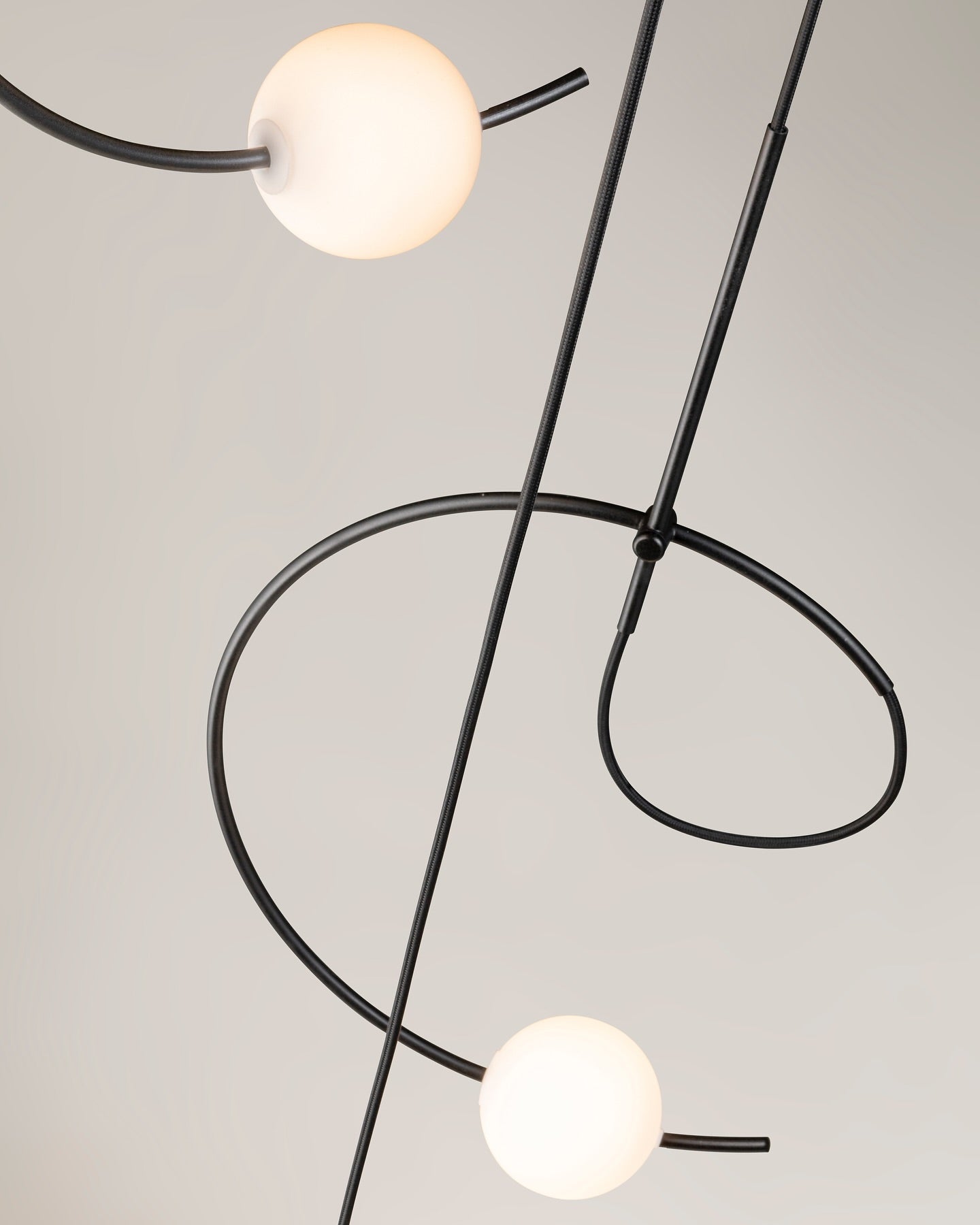 Loop Pendant, White Glass with Black, LED, Recessed Mount, Triac Dim, IP20