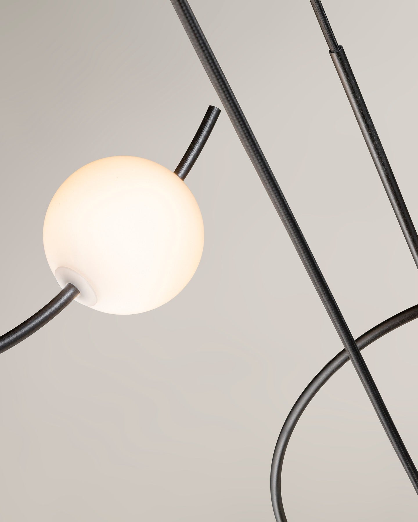 Loop Pendant, 6 Light Cluster, White Glass with Gold, LED, Triac Dim, IP20