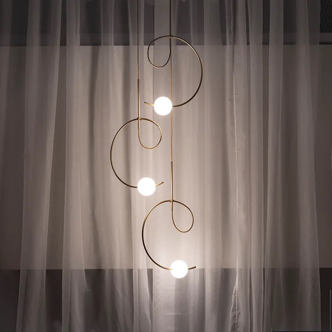 Loop Pendant, White Glass with Black, LED, Surface Mount, Triac Dim, IP20