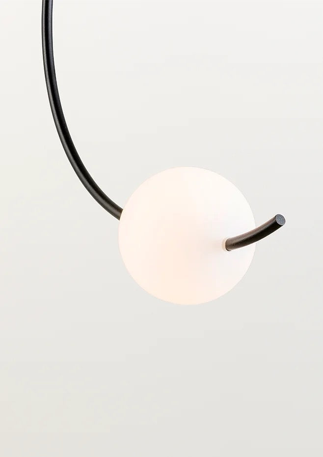 Loop Pendant, Triple Cluster, White Glass with Gold, LED, Triac Dim, IP20