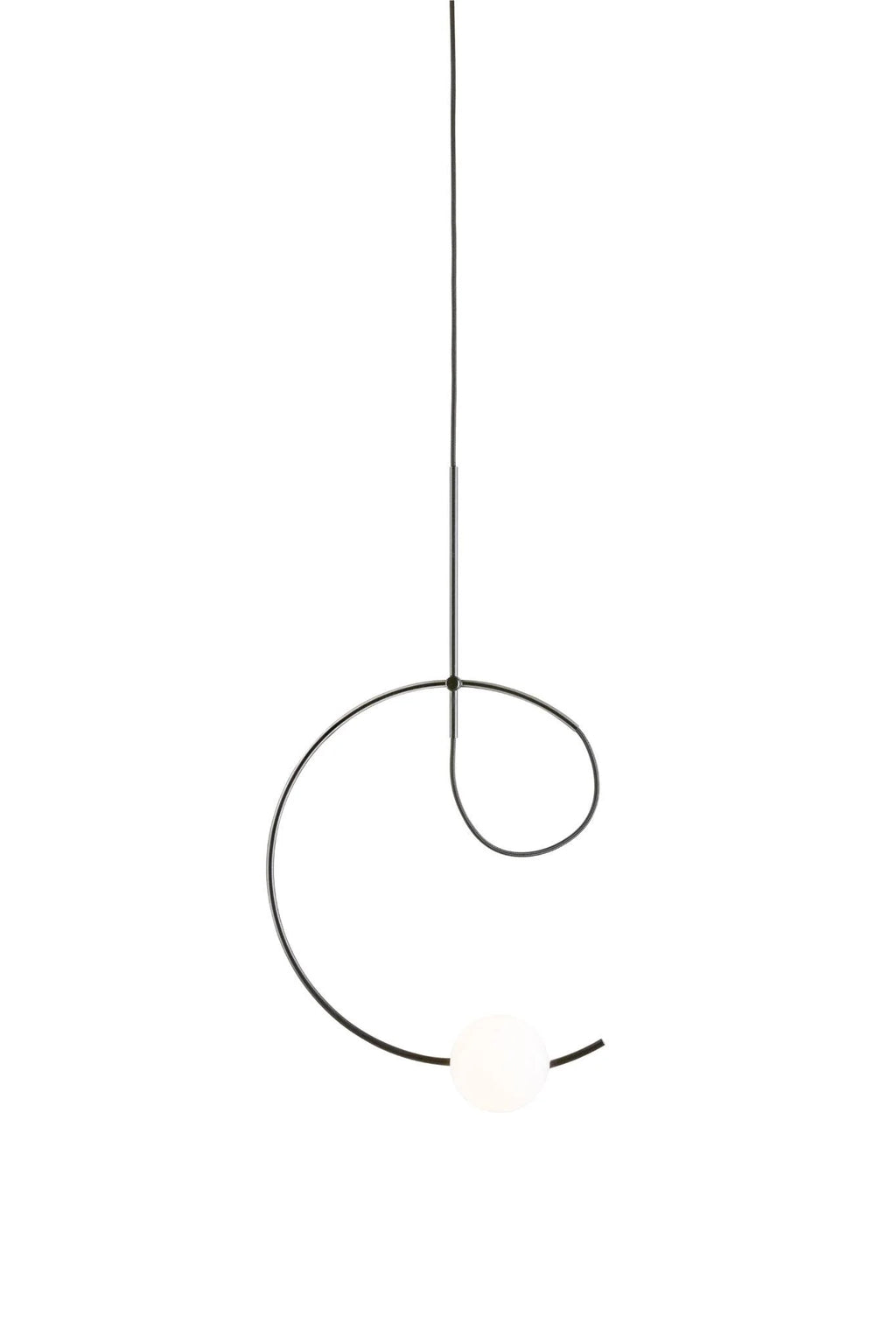 Loop Pendant, White Glass with Black, LED, Surface Mount, Triac Dim, IP20