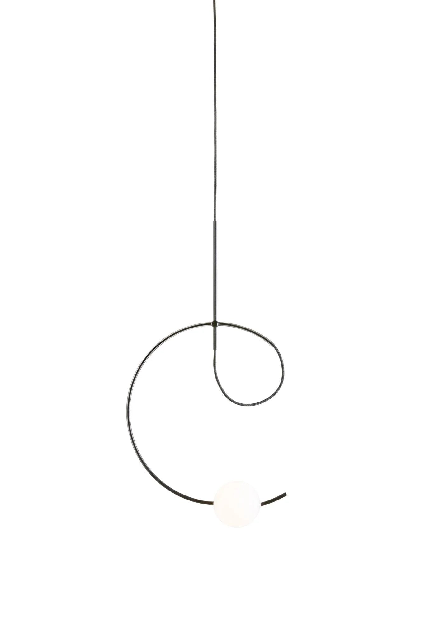 Loop Pendant, White Glass with Black, LED, Surface Mount, Triac Dim, IP20