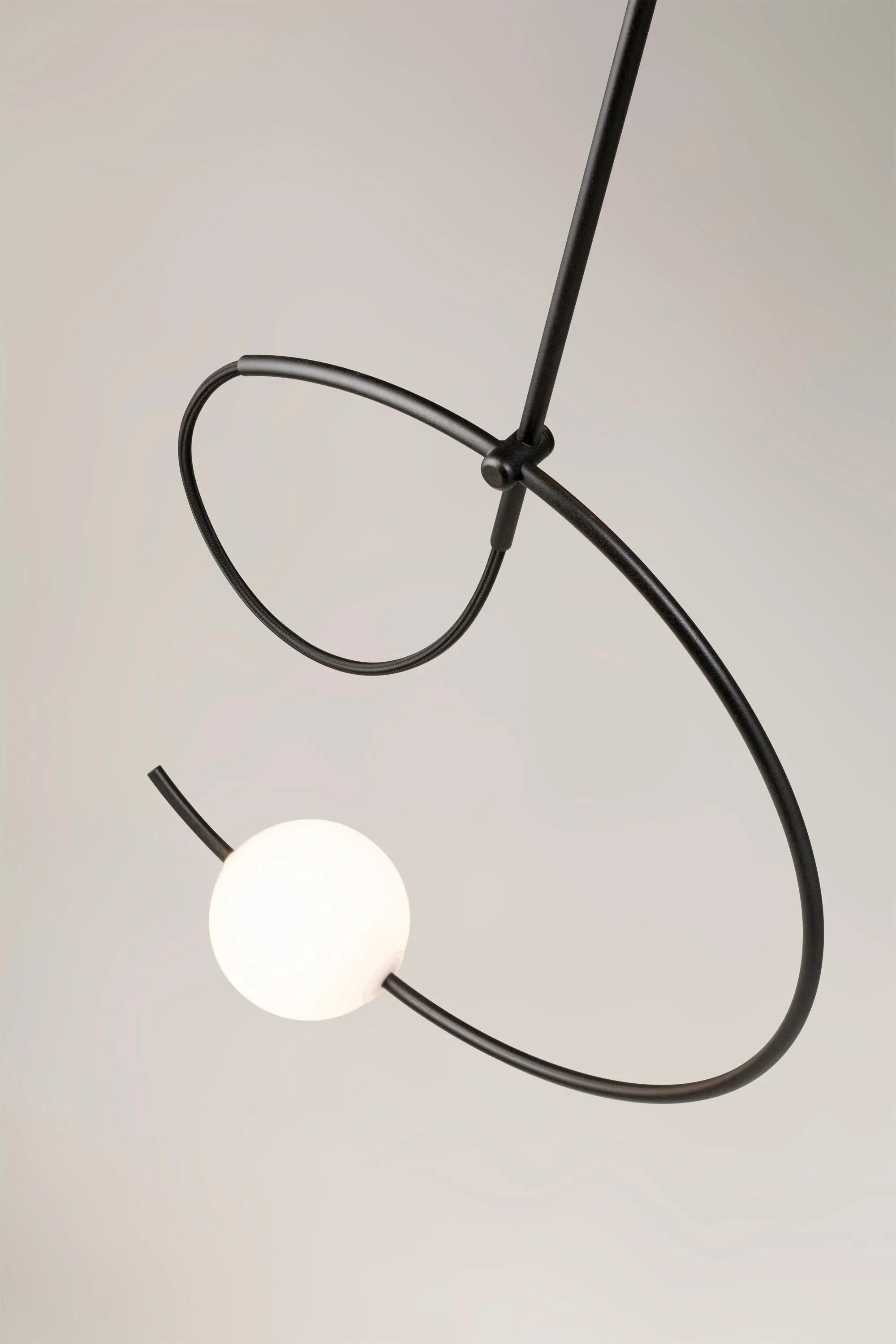 Loop Pendant, White Glass with Black, LED, Surface Mount, Triac Dim, IP20
