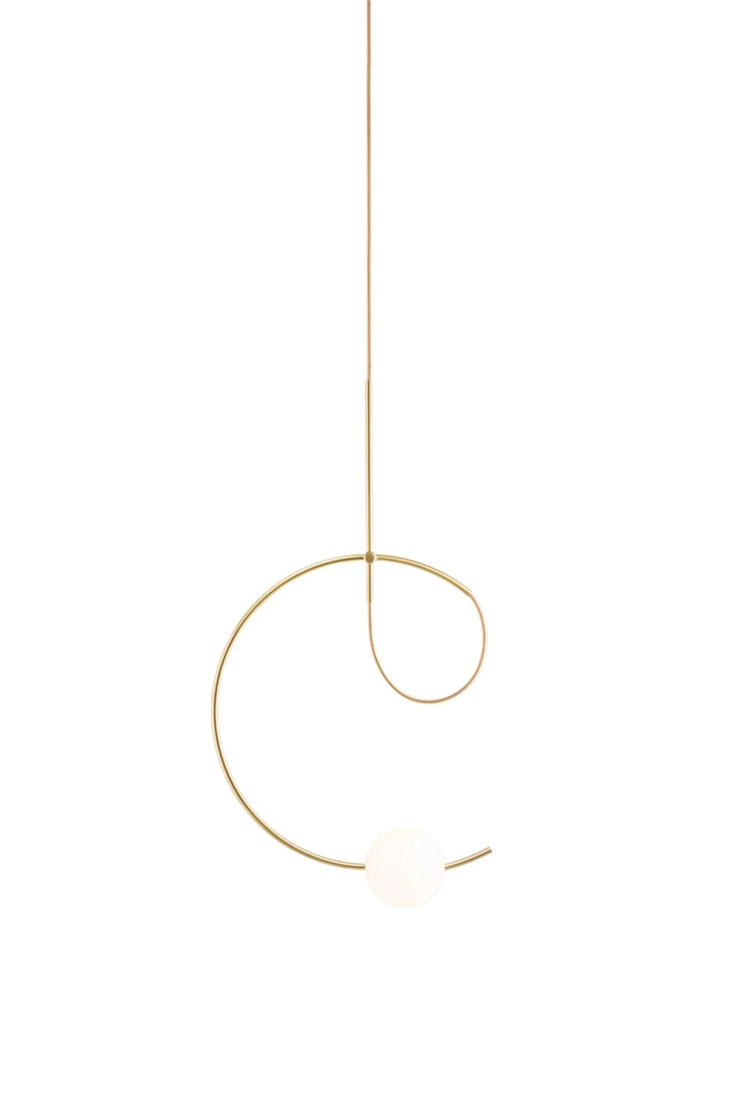 Loop Pendant, White Glass with Gold, LED, Recessed Mount, Triac Dim, IP20