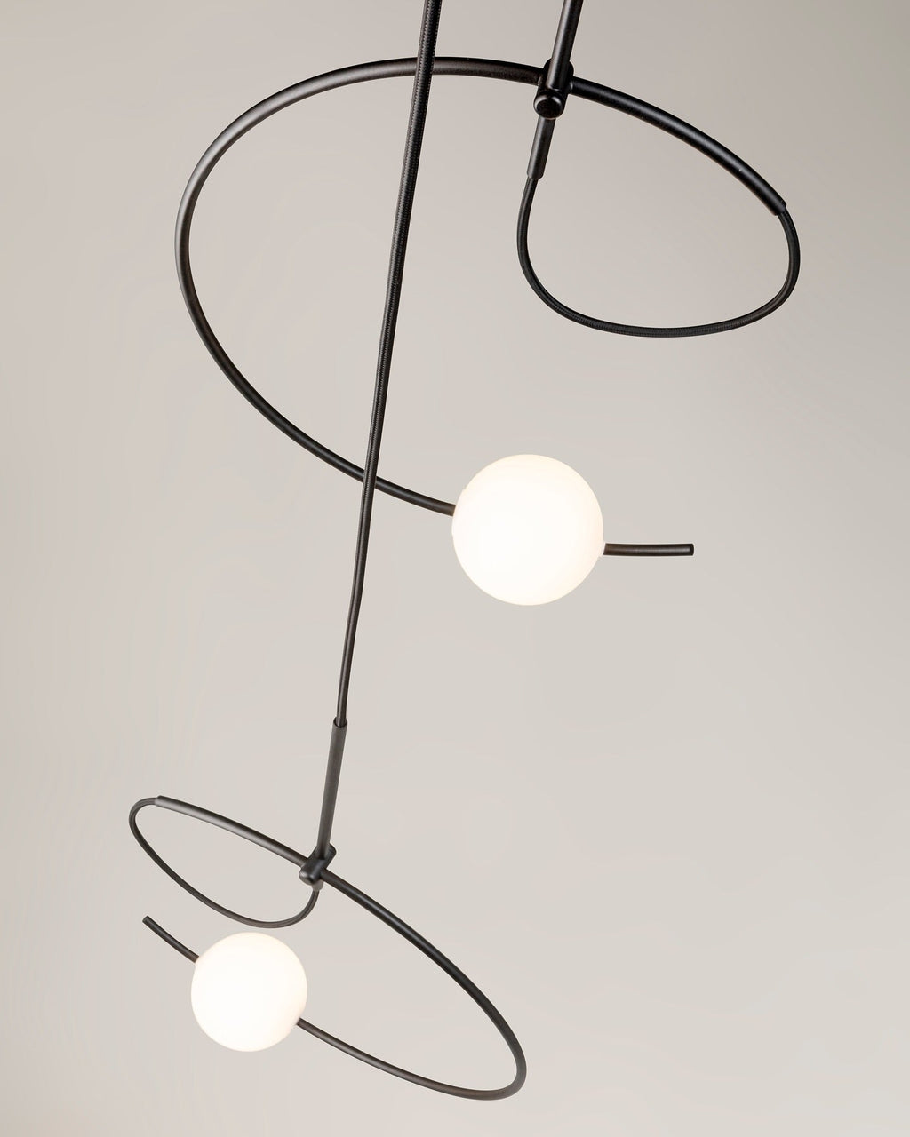 Loop Pendant, White Glass with Black, LED, Recessed Mount, Triac Dim, IP20