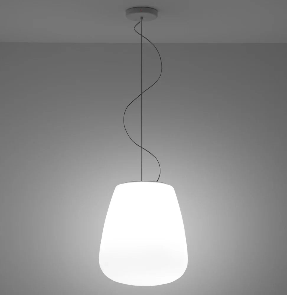 Lumi Baka Pendant, 38 cm H, White Glass, E27, IP20