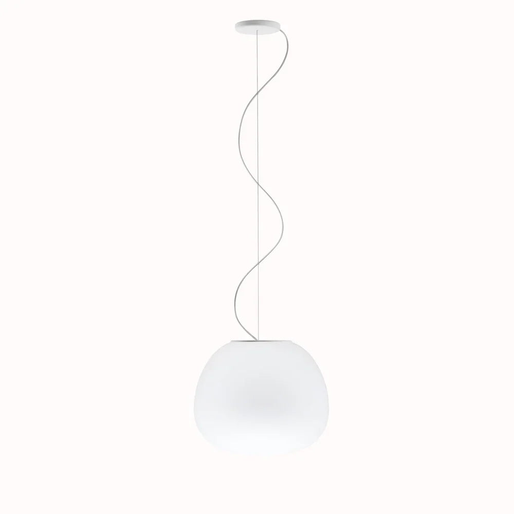 Lumi Mochi Pendant, 38 cm, White Glass, E27, IP20