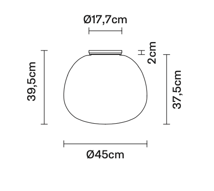 Lumi Mochi Ceiling, 45 cm, White Glass, E27, IP40