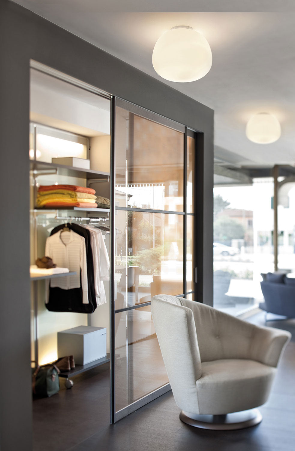 Lumi Mochi Ceiling, 30 cm, White Glass, E27, IP40