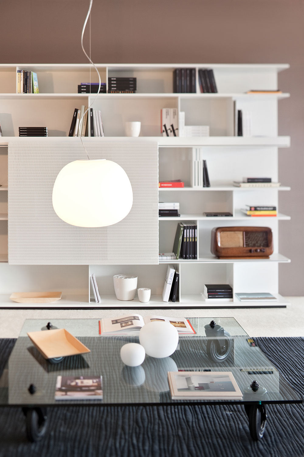 Lumi Mochi Wall, 38 cm, White Glass, E27, IP40