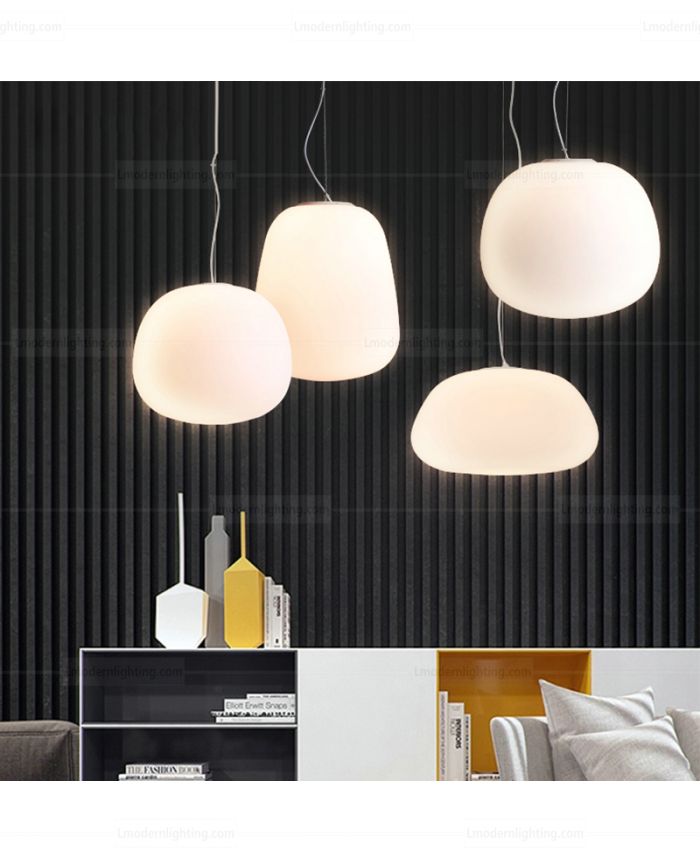 Lumi Baka Ceiling, 40 cm H, White Glass, E27, IP40