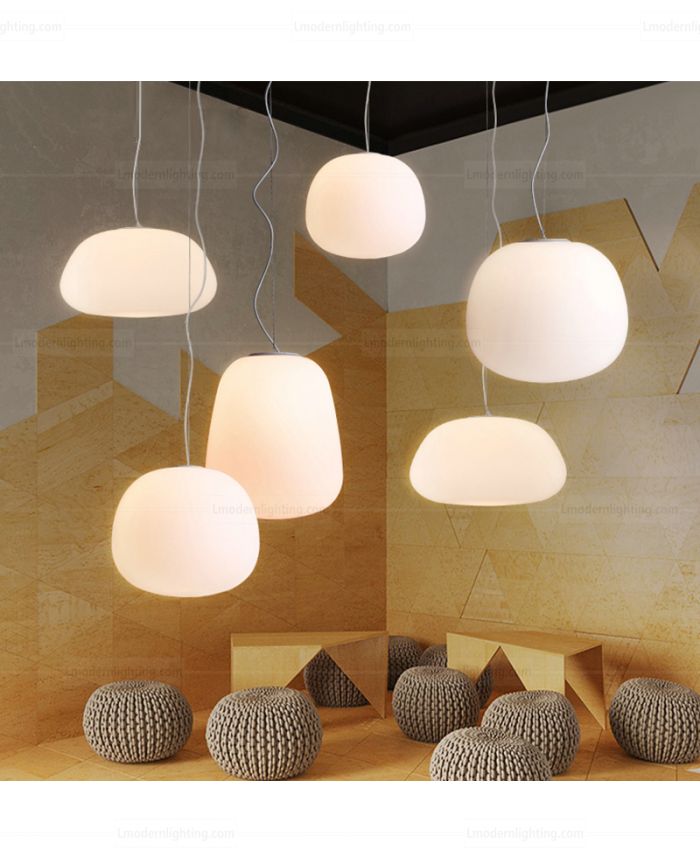 Lumi Sfera Pendant, 20 cm, White Glass, G9, IP40