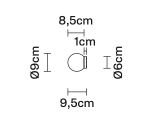 Lumi Sfera Wall, 9 cm, White Glass, G9, IP44