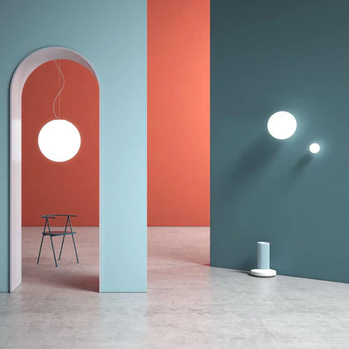 Lumi Sfera Ceiling, 35 cm, White Glass, E27, IP40