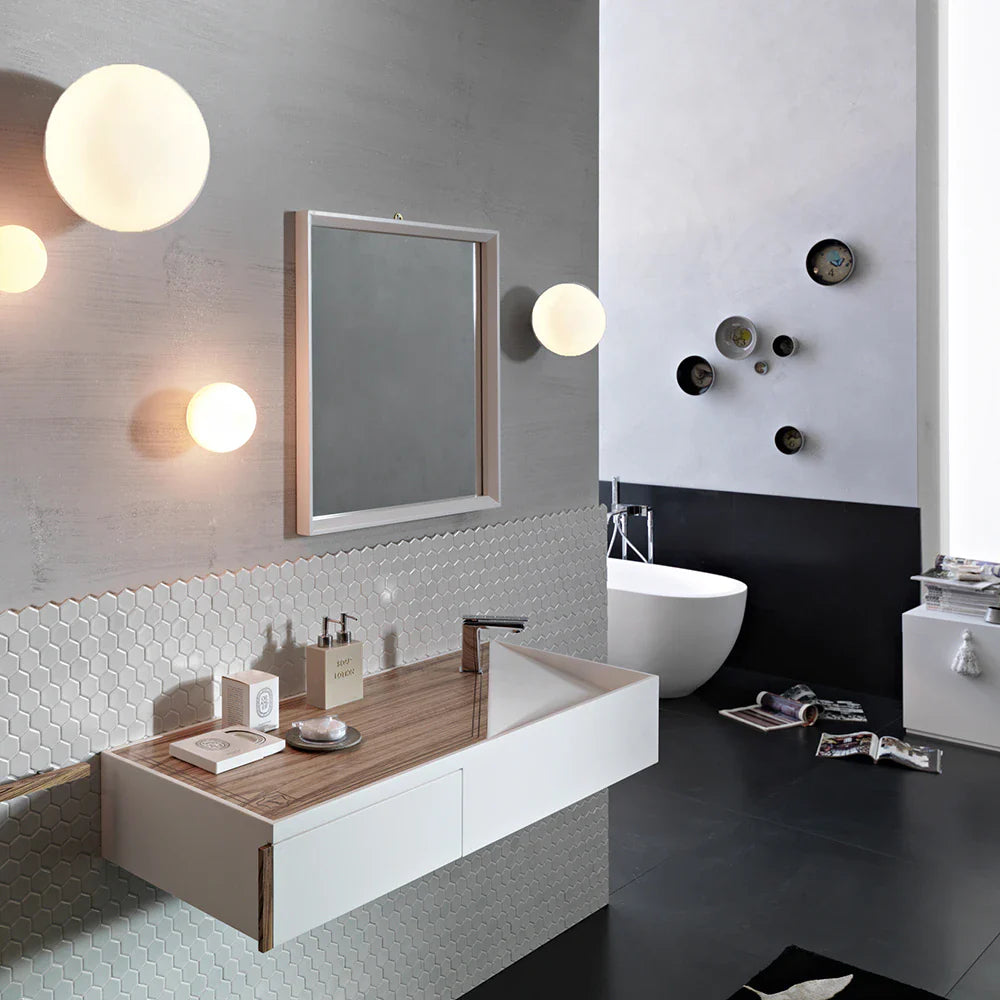 Lumi Sfera Ceiling, 40 cm, White Glass, E27, IP40