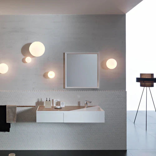 Lumi Sfera Table, 35 cm, White Glass, E27, IP40