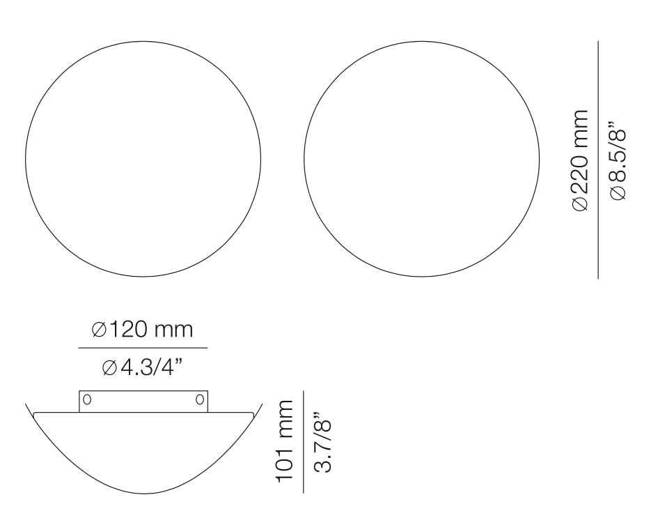 Lune Wall Light, Wood Vinyl, LED, Triac Dim, IP65 Indoor