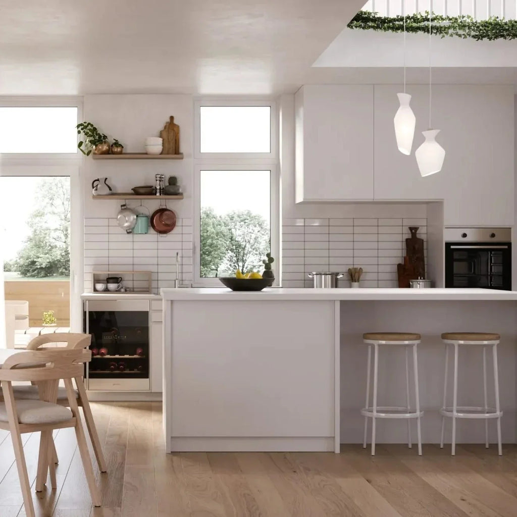 Malvasia Pendant, White Glass, E27, IP20