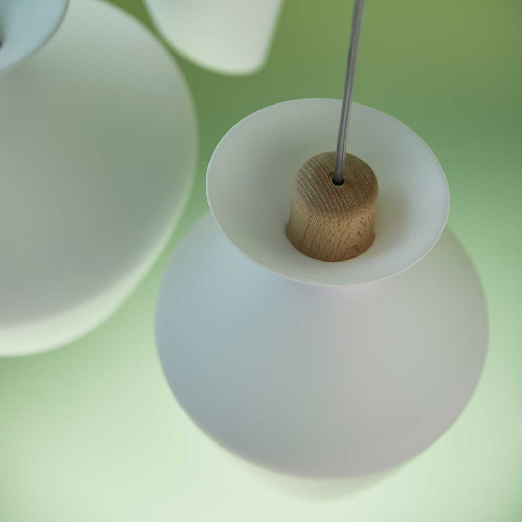 Malvasia Pendant, White Glass, E27, IP20