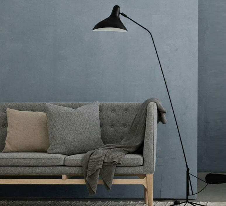 Mantis BS1 B Adjustable Floor Lamp with Tripod Base, Black, E14, On/Off, IP20