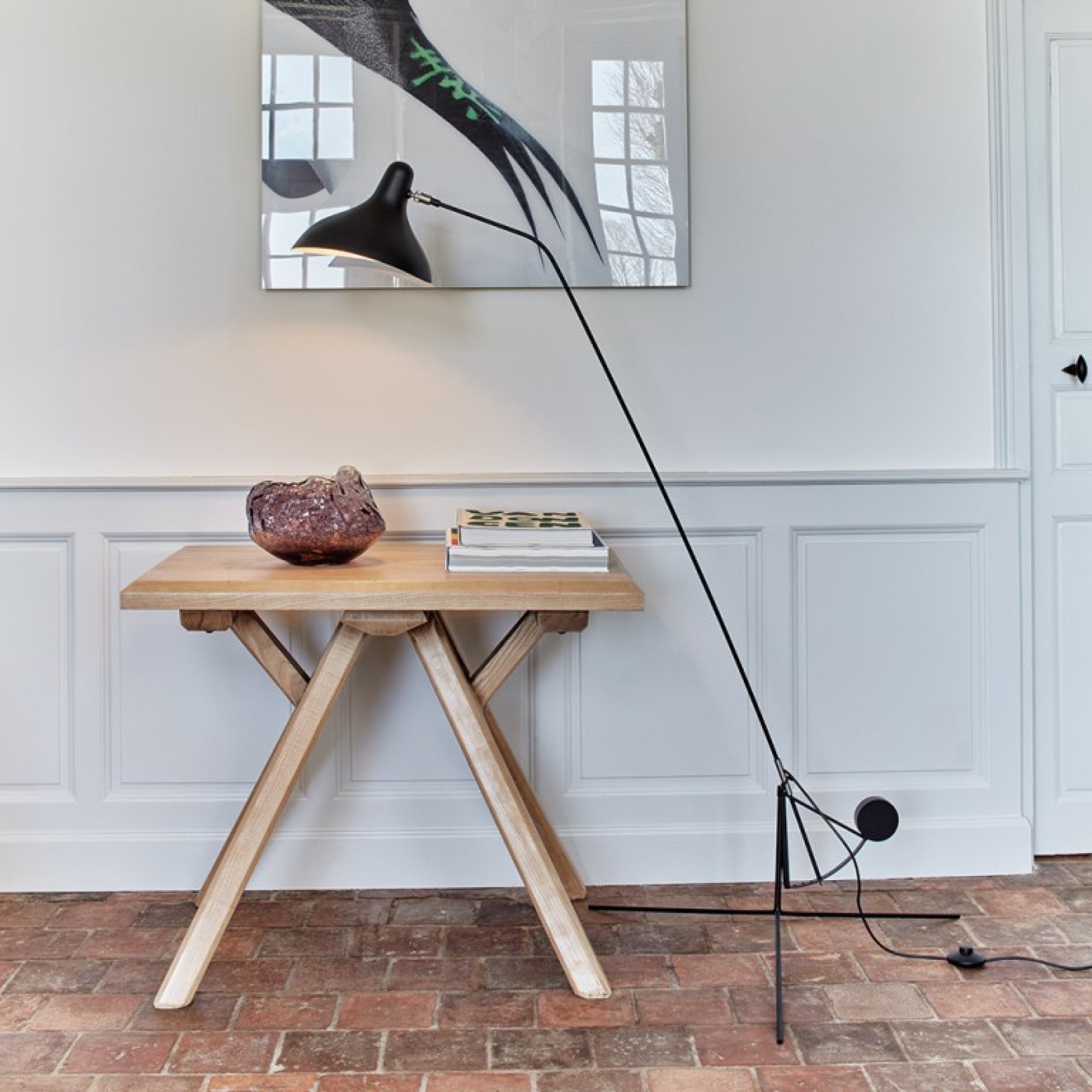 Mantis BS1 B Adjustable Floor Lamp with Tripod Base, Black, E14, On/Off, IP20