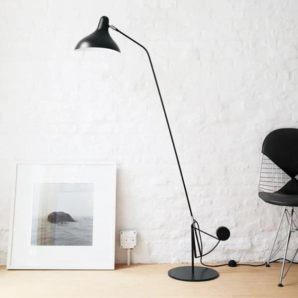 Mantis BS1 B Adjustable Floor Lamp with Round Base, Black, E14, On/Off, IP20