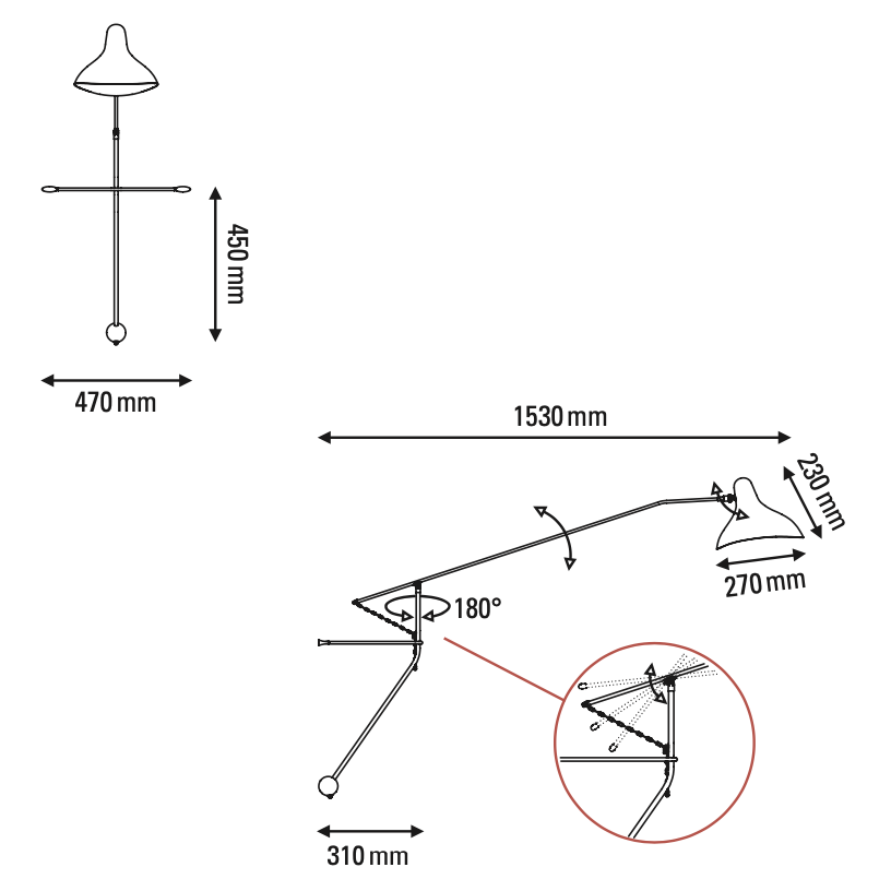 Mantis BS2 Adjustable Bracket Wall, Black, E14, On/Off, Plug In, IP20