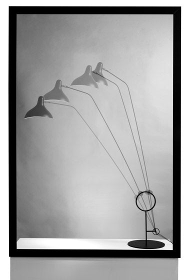 Mantis BS8 Adjustable Floor Lamp with Ring, Black, E14, On/Off, IP20