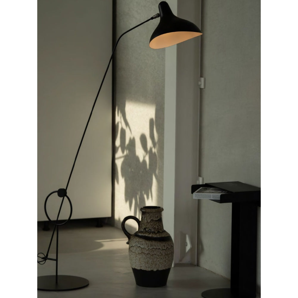 Mantis BS8 Adjustable Floor Lamp with Ring, Black, E14, On/Off, IP20