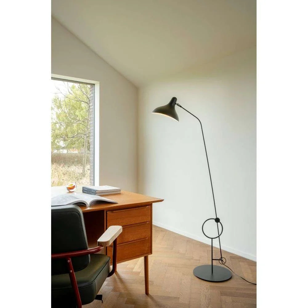 Mantis BS8 Adjustable Floor Lamp with Ring, Black, E14, On/Off, IP20