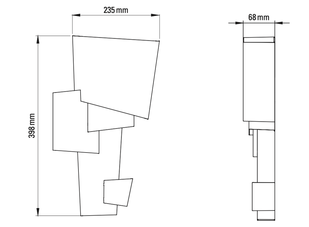 Map Wall, Varnished Brushed Brass, LED, IP20