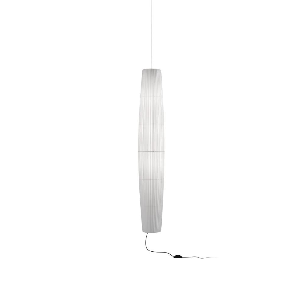 Maxi Pendant, 190 cm, White Ribbons, E27, Floor Switch, Plugs In, IP20