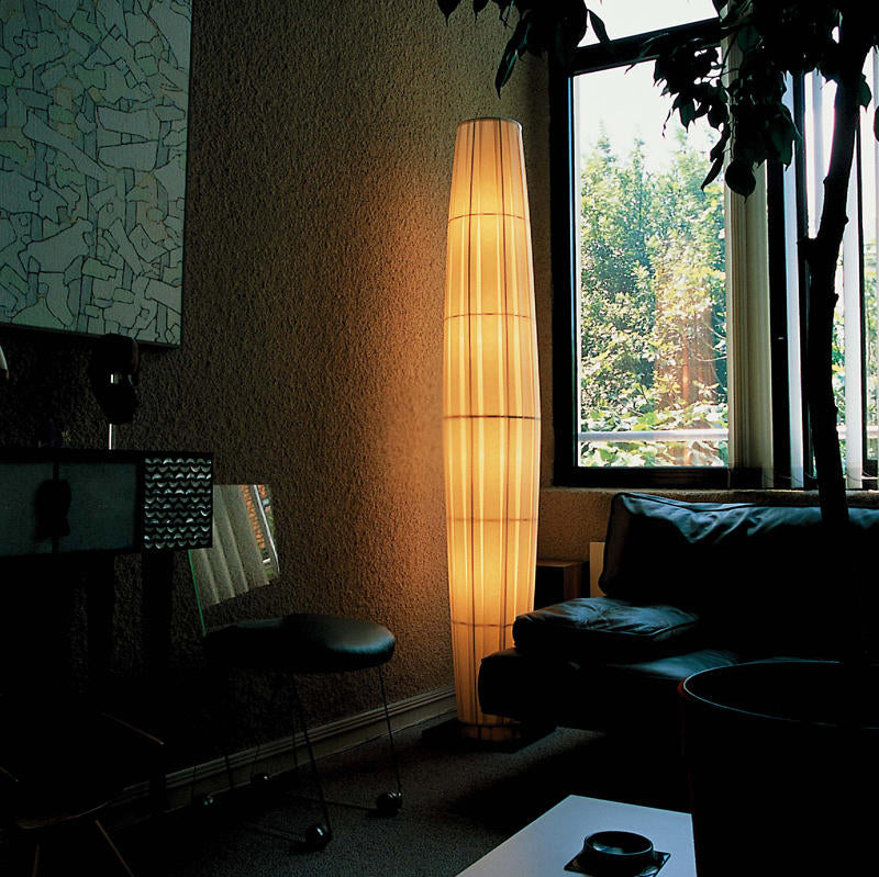 Maxi Floor Lamp, Cream Ribbons, E27, Floor Switch Dim, IP20