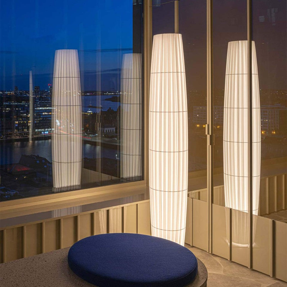 Maxi Floor Lamp, White Ribbons, E27, Floor Switch Dim, IP20