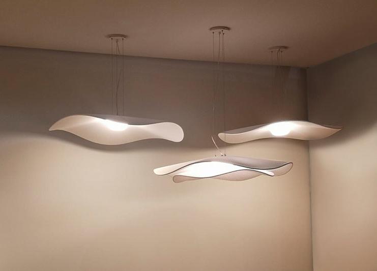 Mediterrania Pendant, 105 cm, White Ribbons, LED, 17.1W, Triac Dim, IP20