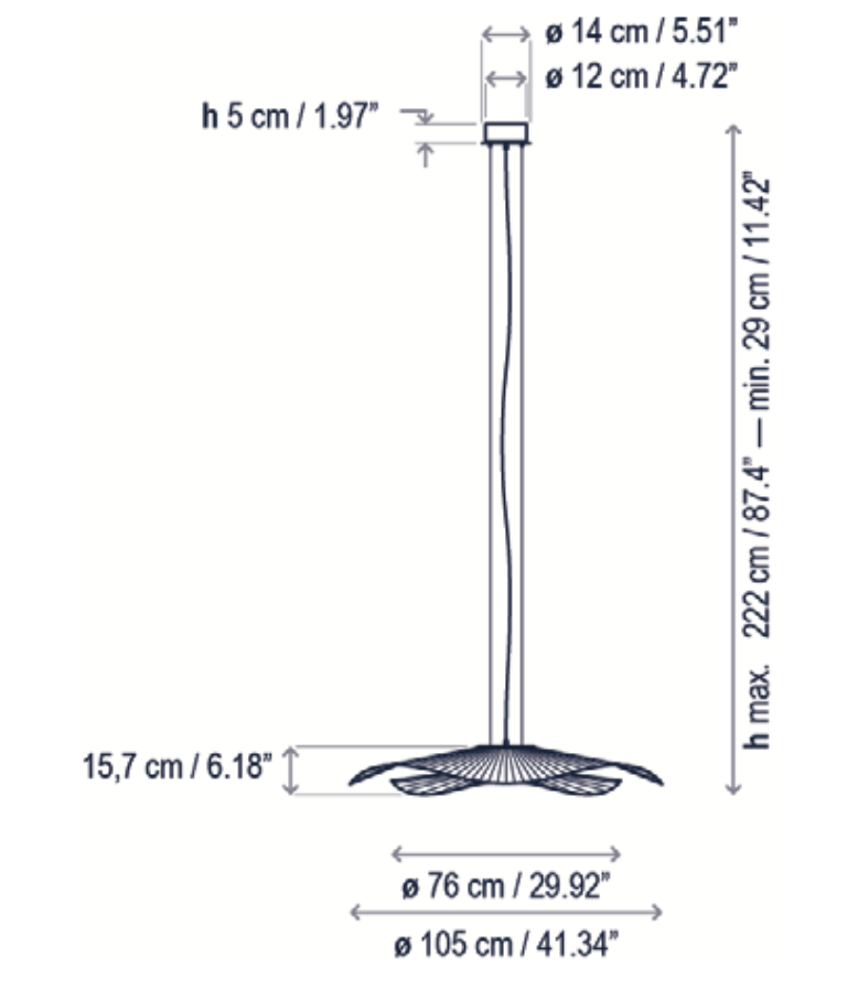 Mediterrania Pendant, 105 cm 2 Tiers, White Ribbons, LED, 17.1W, Triac Dim, IP20