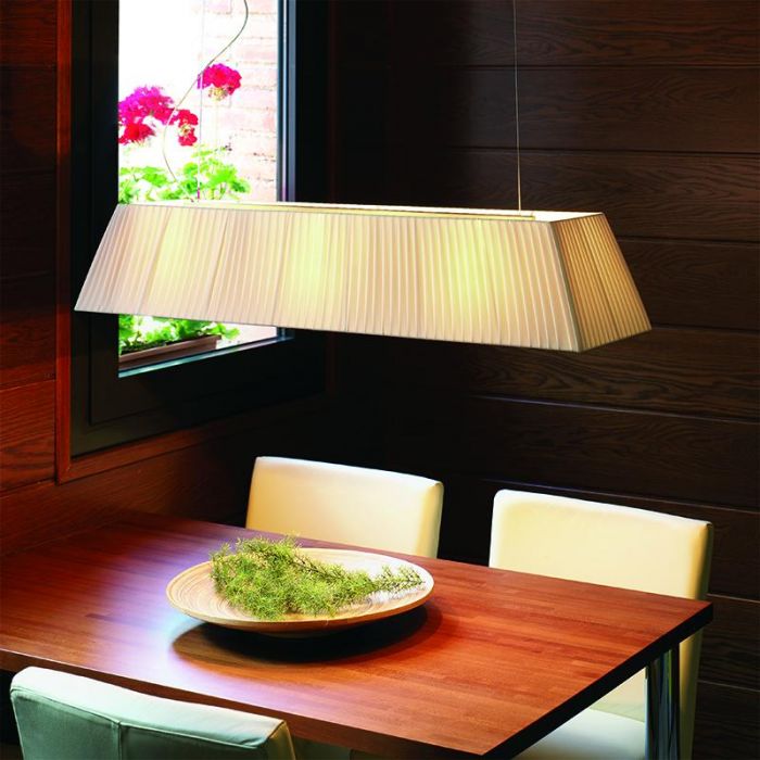 Mei Linear Pendant, 180 cm, Cream Ribbons, E27, IP20