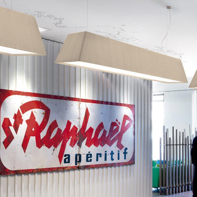 Mei Linear Pendant, 100 cm, Cream Ribbons, E27, IP20