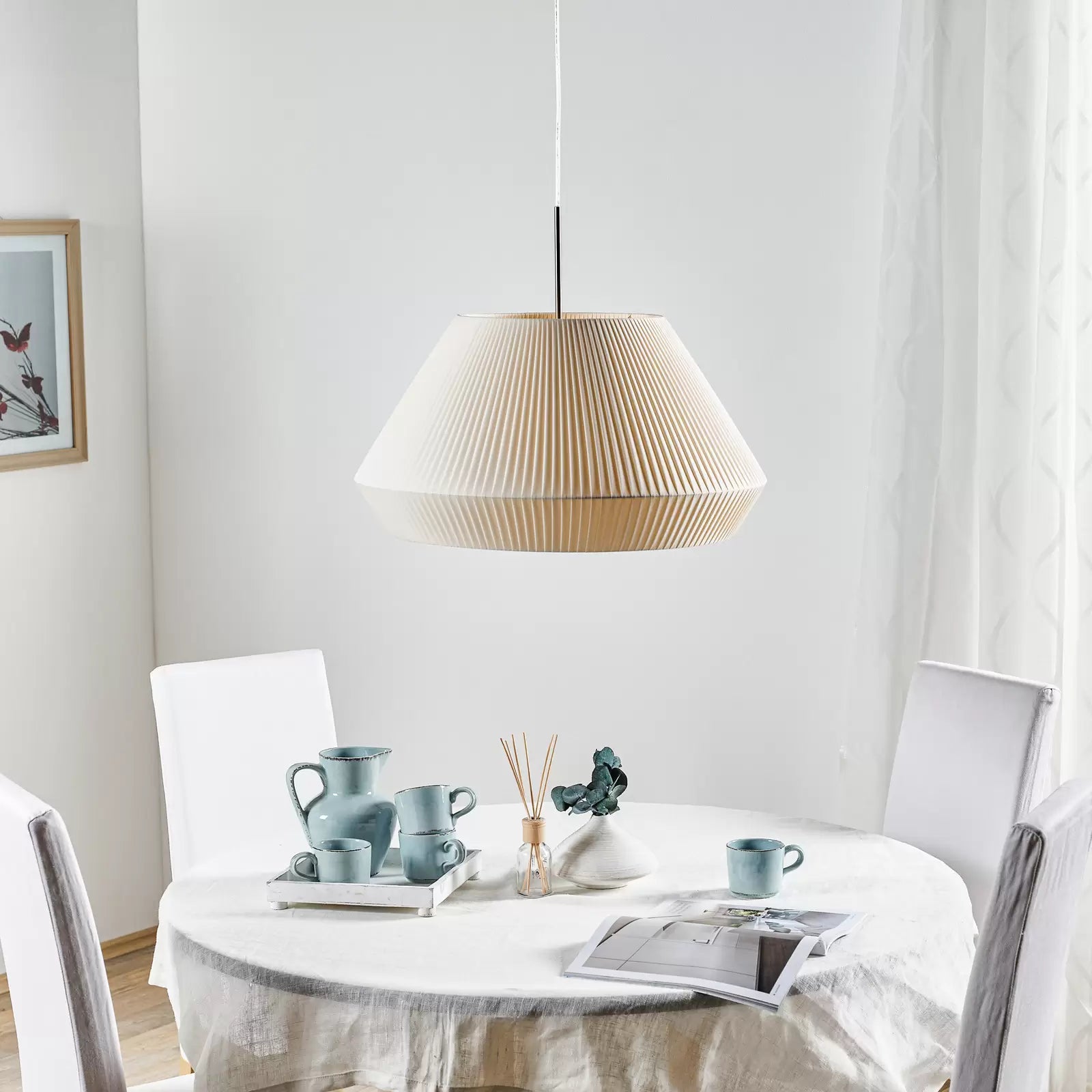 Mei Pendant, 60 cm, White Ribbons, E27, IP20