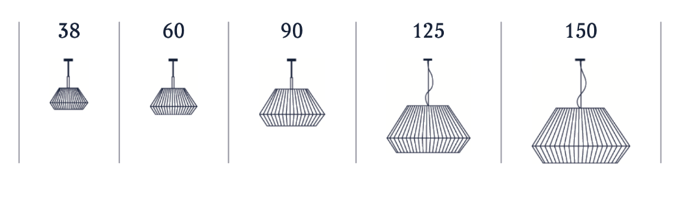 Mei Pendant, 38 cm, Cream Ribbons, E27, IP20